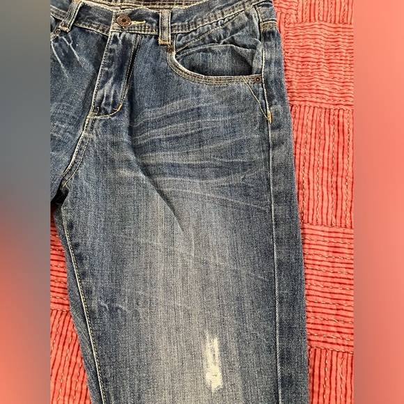 Seven7 Blue Denim Jeans waist 31” hem 31.25” W31L31 blue fade distressed pants - Picture 6 of 16